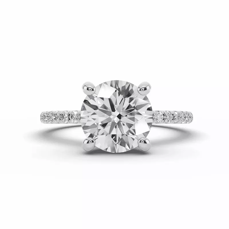 Signature Hearts & Arrows Classic Hidden Halo Pavé Lab Engagement Ring (1.00ct. tw.)