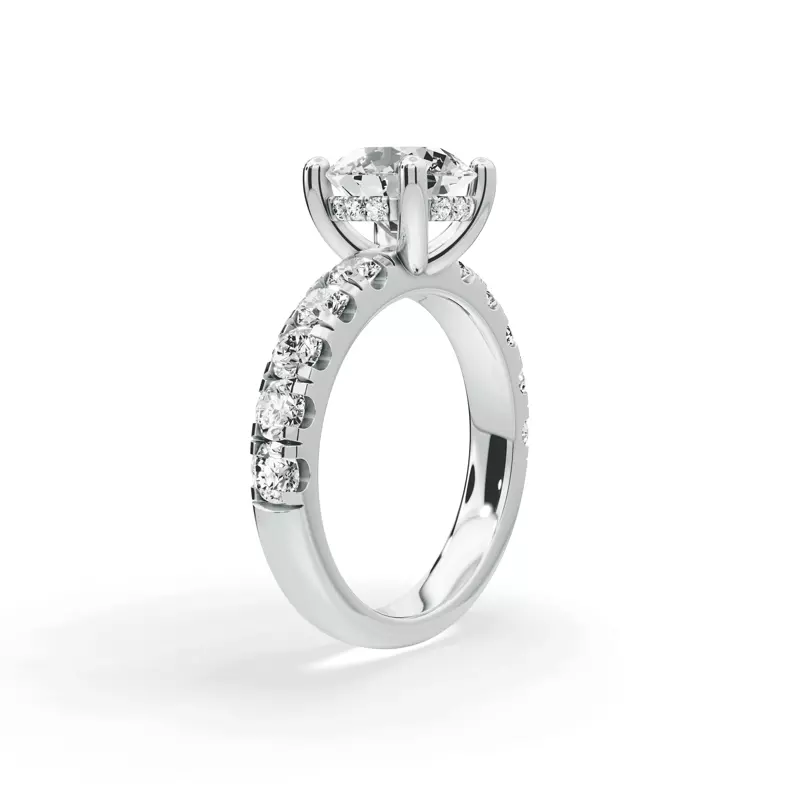 Platinum Signature Hearts & Arrows Classic Hidden Halo Pavé Lab Engagement Ring (1.00ct. tw.)