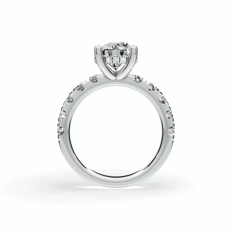 Platinum Signature Hearts & Arrows Classic Hidden Halo Pavé Lab Engagement Ring (1.00ct. tw.)