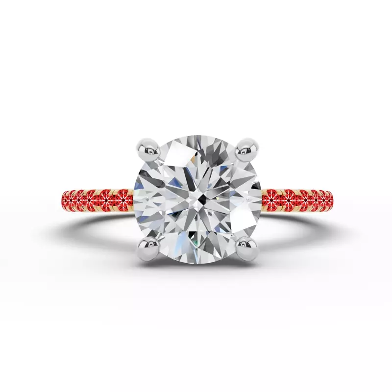 14K Yellow Gold Signature Hearts & Arrows Pavé Lab Euroshank Hidden Halo Engagement Ring (¼ ct. tw.)