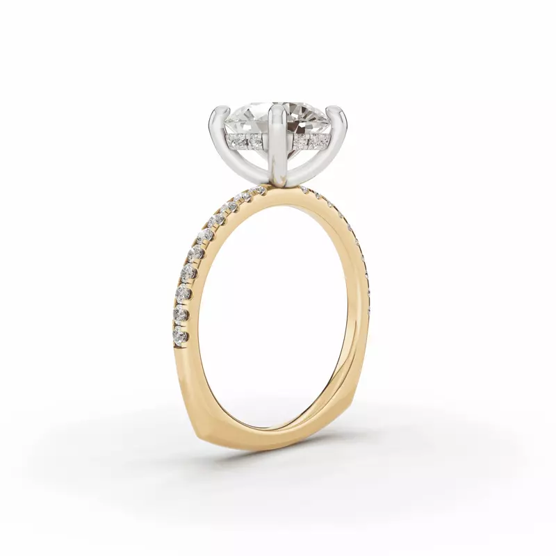 14K Yellow Gold Signature Hearts & Arrows Pavé Lab Euroshank Hidden Halo Engagement Ring (¼ ct. tw.)