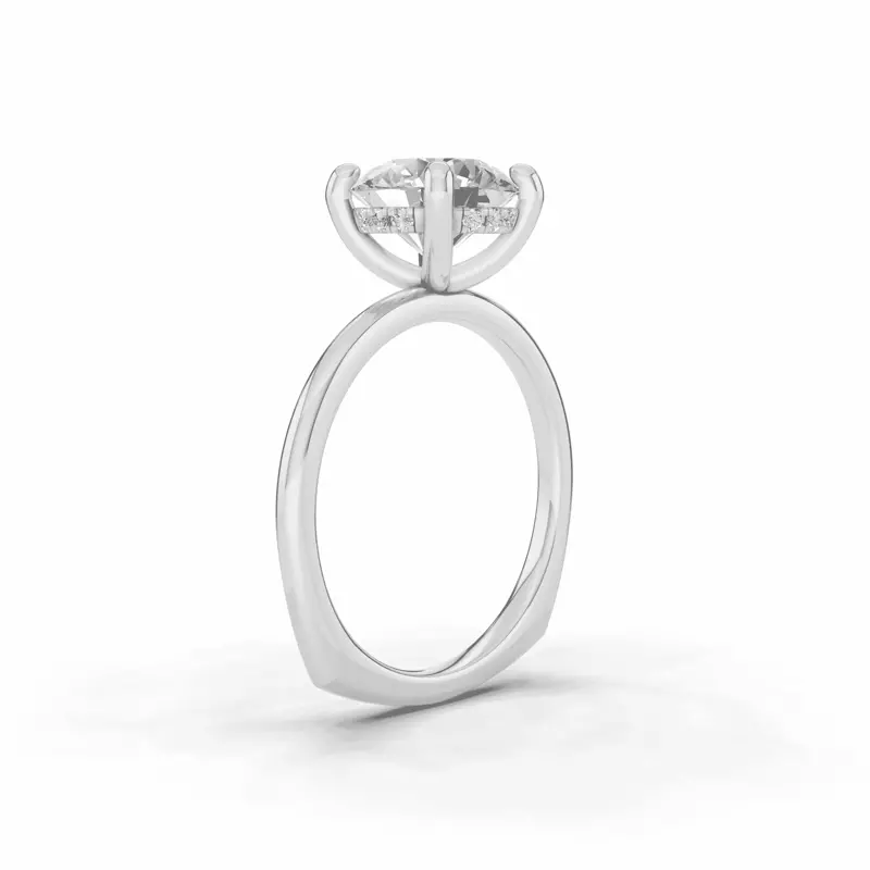14K White Gold Signature Hearts & Arrows Hidden Halo Euroshank Lab Engagement Ring (1.5mm)