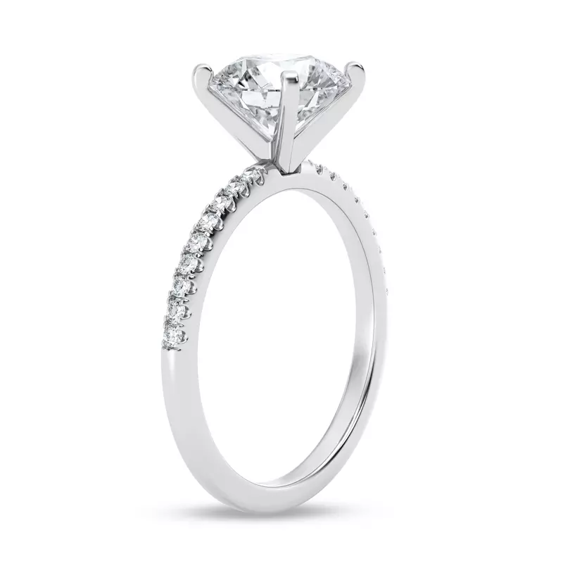 18K White Gold Tradition Lab Pavé Engagement Ring (.15ct tw.)