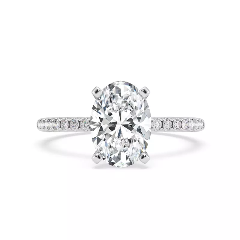 14K White Gold Tradition Lab Pavé Engagement Ring (.15ct tw.)