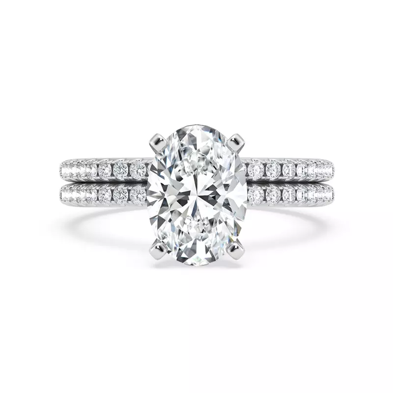 14K White Gold Tradition Lab Pavé Engagement Ring (.15ct tw.)