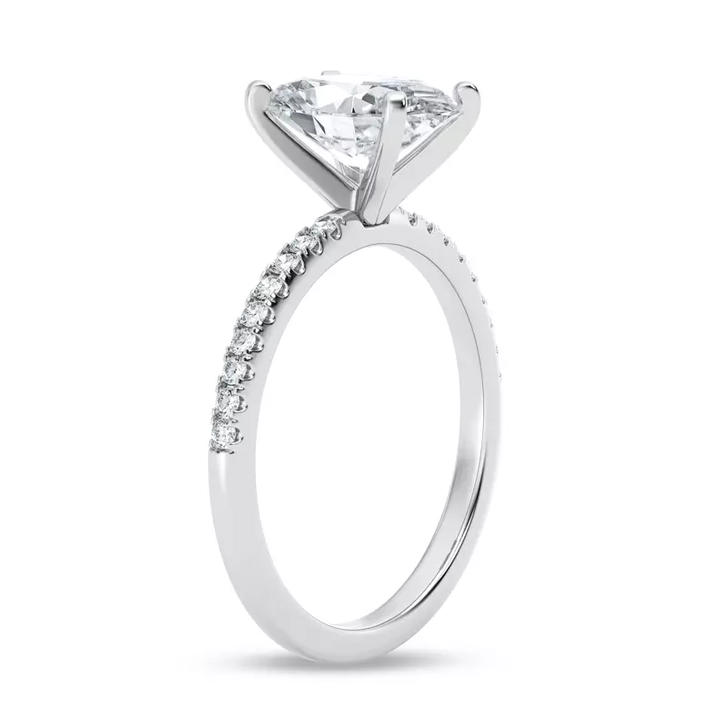 14K White Gold Tradition Lab Pavé Engagement Ring (.15ct tw.)