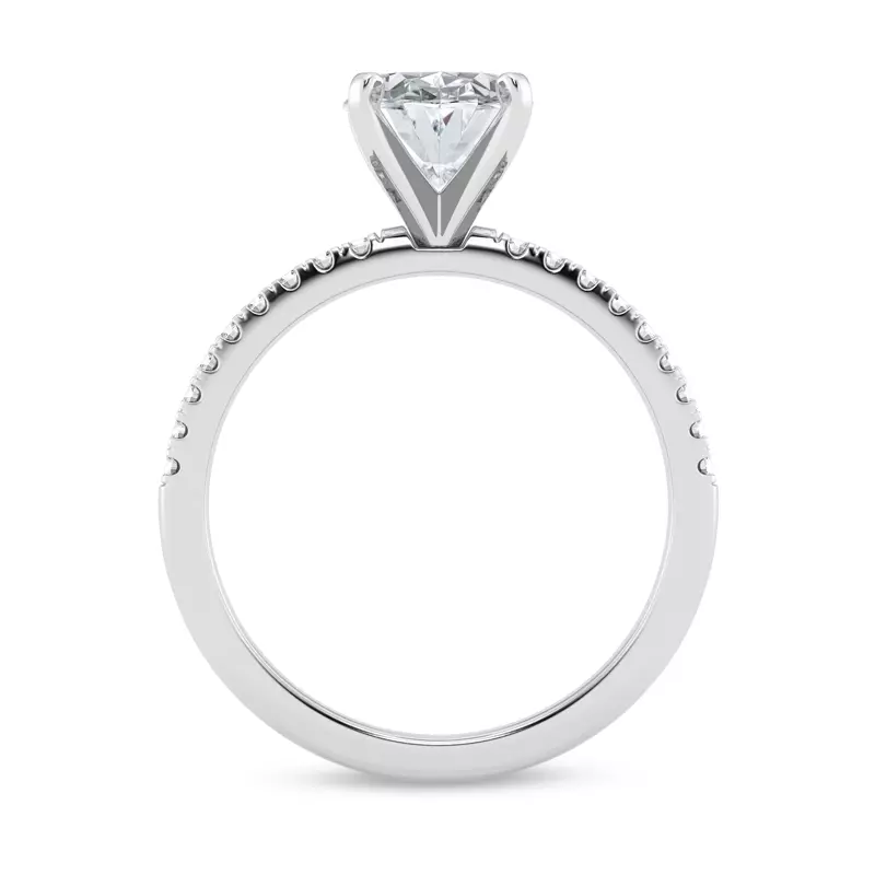 14K White Gold Tradition Lab Pavé Engagement Ring (.15ct tw.)