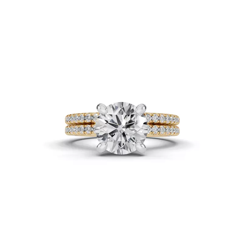 14K Yellow Gold Tradition Lab Pavé Engagement Ring (.15ct tw.)
