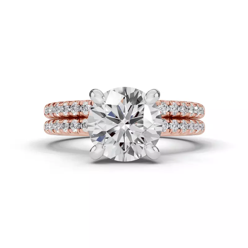 14K Rose Gold Tradition Lab Pavé Engagement Ring (1/5ct tw.)