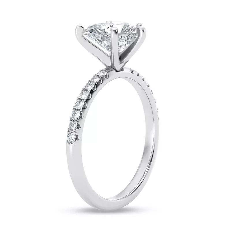 14K White Gold Tradition Lab Pavé Engagement Ring (1/5ct tw.)