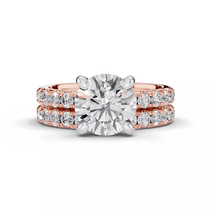14K Rose Gold Tradition Lab Pavé Engagement Ring (.45ct tw.)