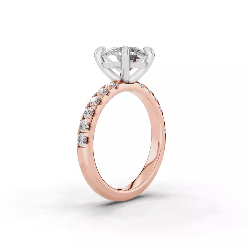14K Rose Gold Tradition Lab Pavé Engagement Ring (.45ct tw.)