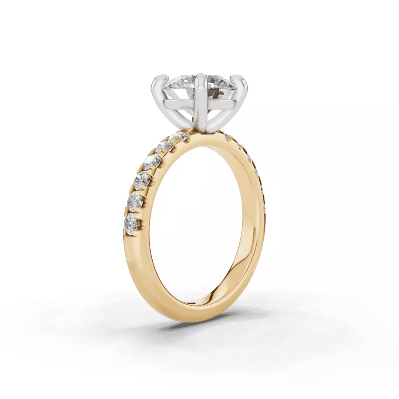 14K Yellow Gold Tradition Lab Pavé Engagement Ring (.45ct tw.)