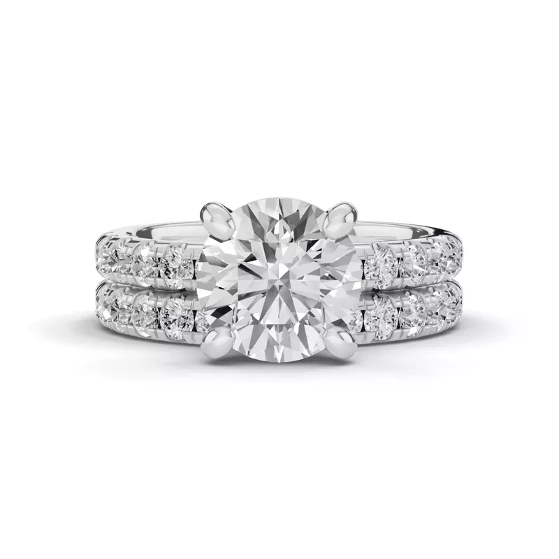 Platinum Tradition Lab Pavé Engagement Ring (.45ct tw.)