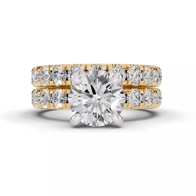 14K Yellow Gold Tradition Lab Pavé Engagement Ring (.90ct tw.)