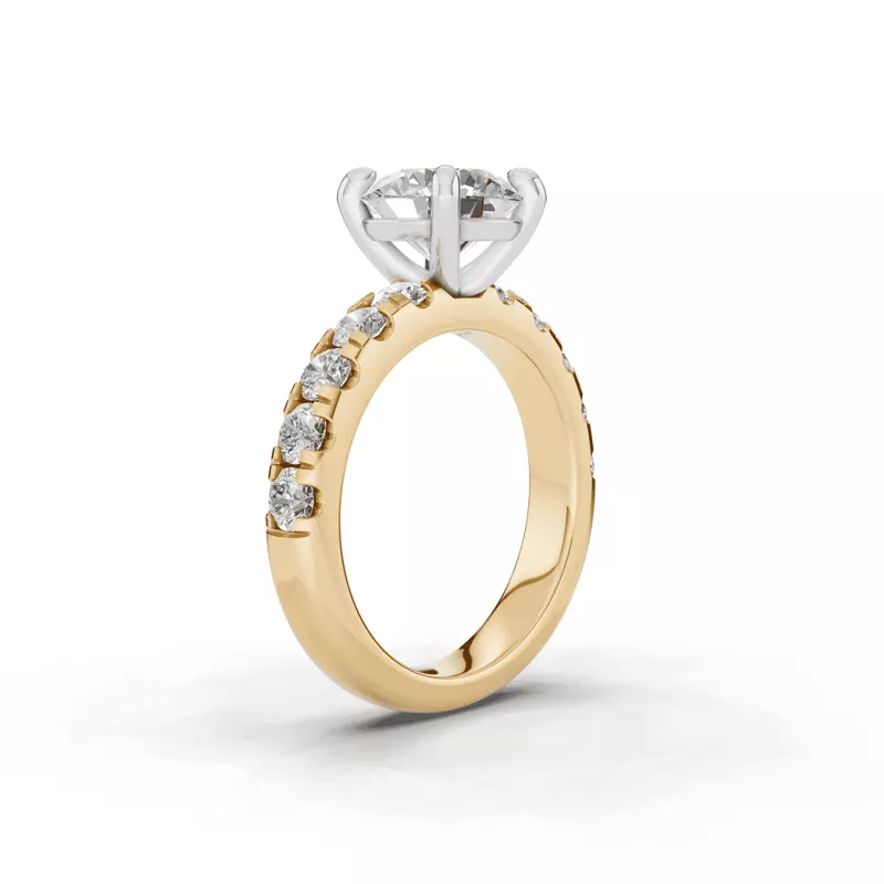 14K Yellow Gold Tradition Lab Pavé Engagement Ring (.90ct tw.)