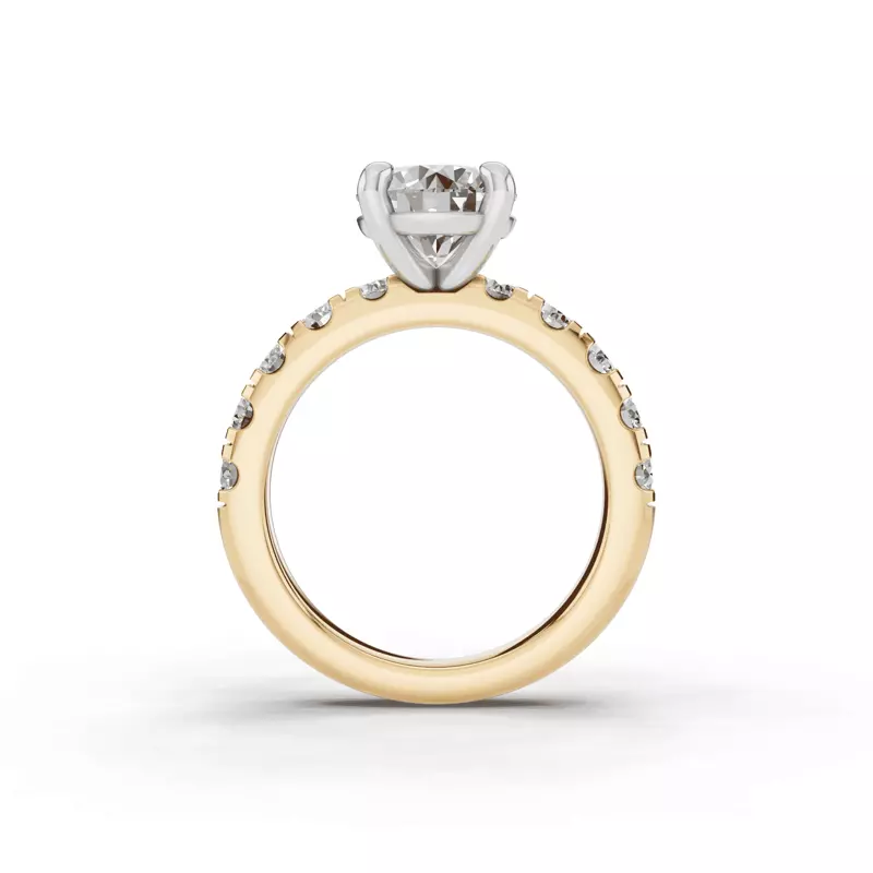 14K Yellow Gold Tradition Lab Pavé Engagement Ring (.90ct tw.)