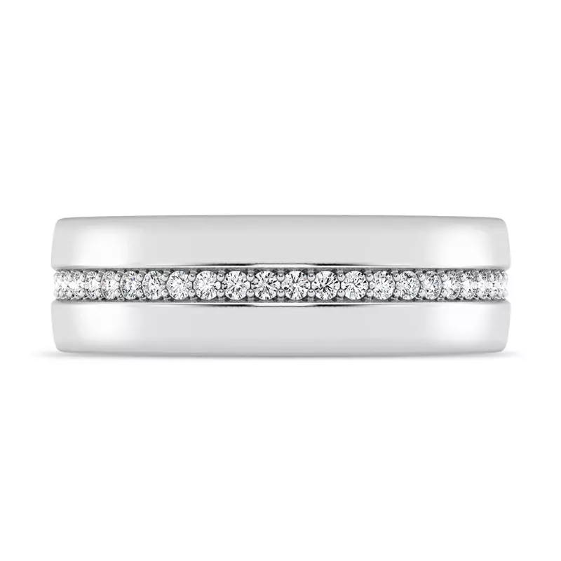 14K White Gold Pavé Diamond Eternity Band (6mm)