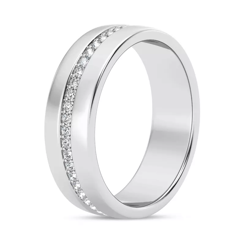 14K White Gold Pavé Diamond Eternity Band (6mm)