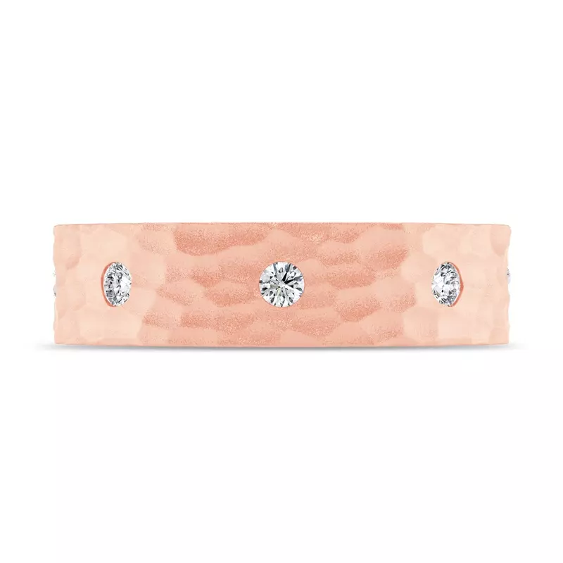 Hammered Diamond Eternity Band (6mm)