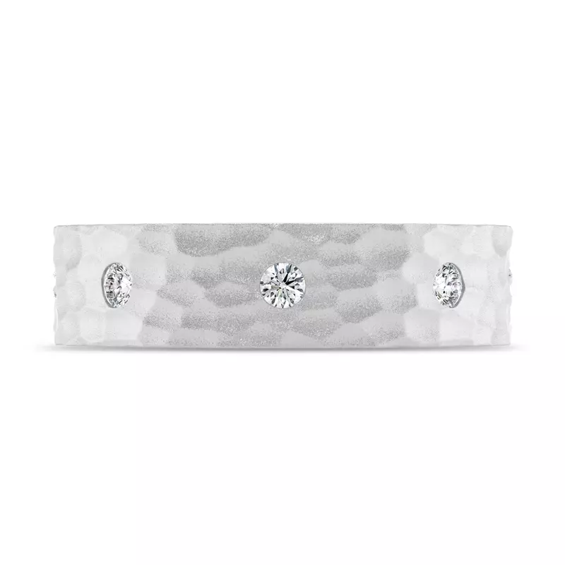 Hammered Diamond Eternity Band (6mm)