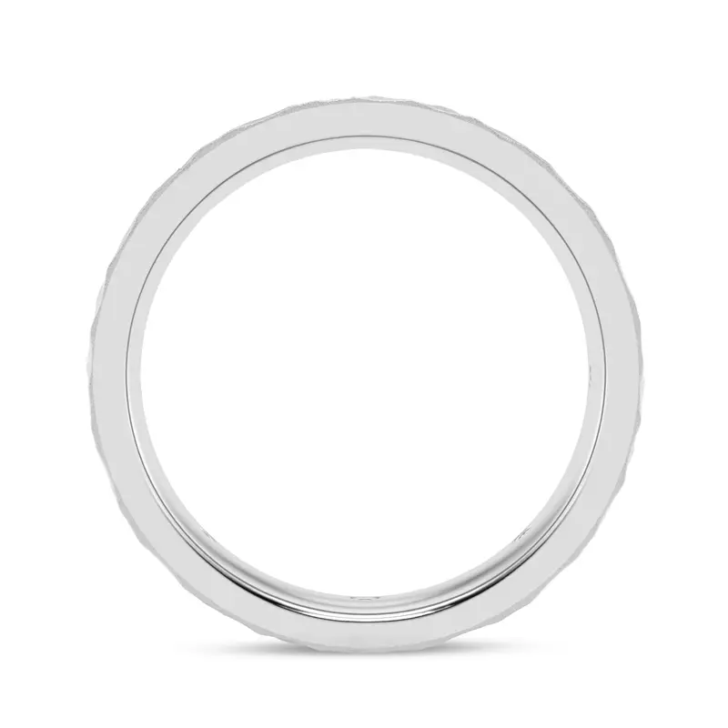 14K White Gold Hammered Diamond Eternity Band (6mm)