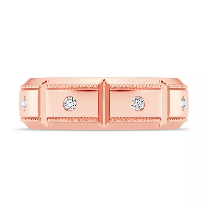 Milgrain Brick Diamond Eternity Band (6.8mm)