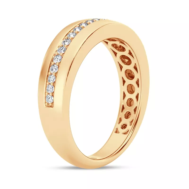 14K Yellow Gold Tapered Diamond Band (6mm)