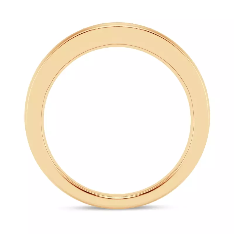 14K Yellow Gold Channel-Set Grooved Diamond Band (6.4mm)