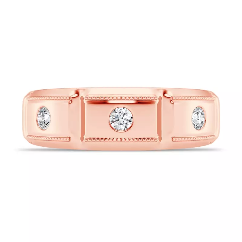 Milgrain Brick Diamond Band (7.00mm)