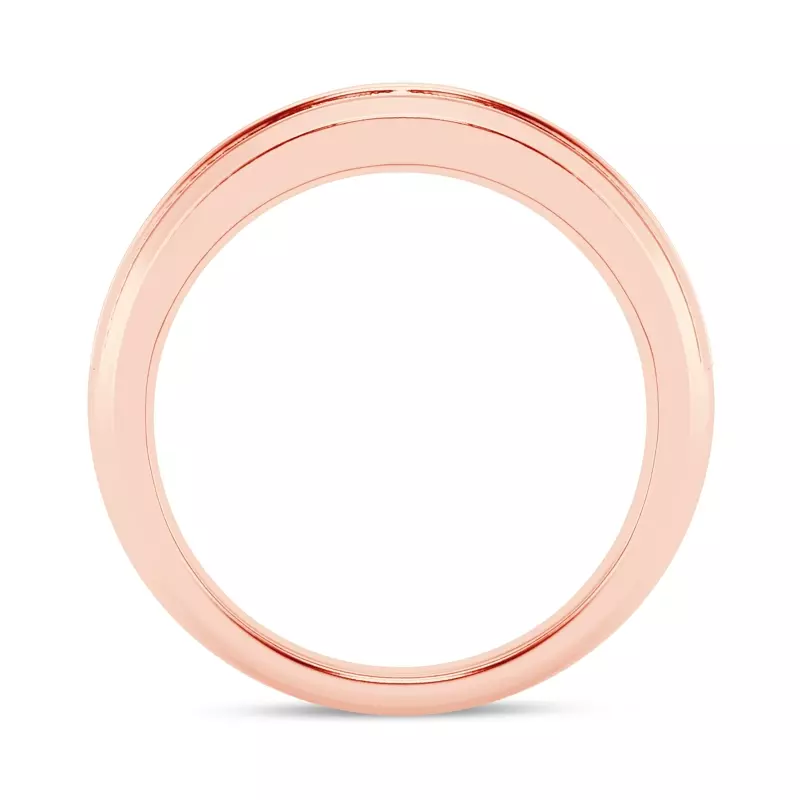 18K Rose Gold Grooved Channel-Set Diamond Band (7.5mm)