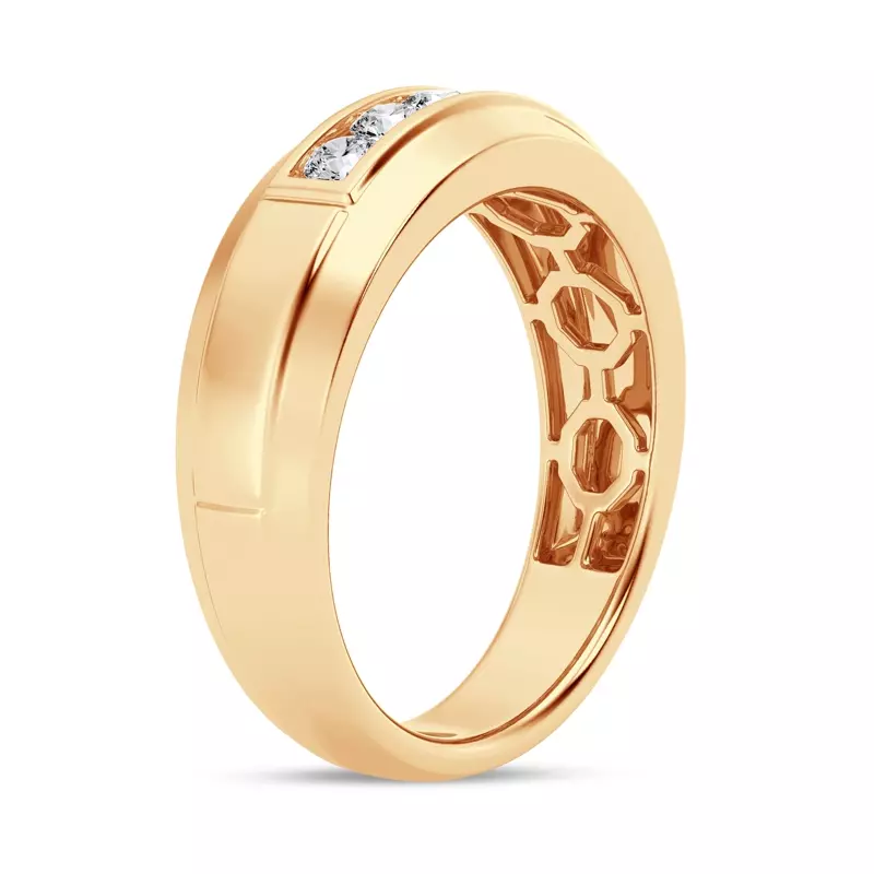 14K Yellow Gold Raised Channel-Set Diamond Band (7mm)