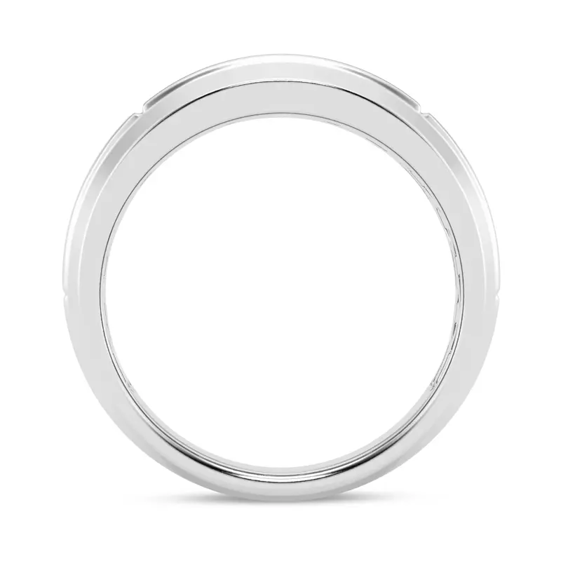 Platinum Raised Channel-Set Diamond Band (7mm)