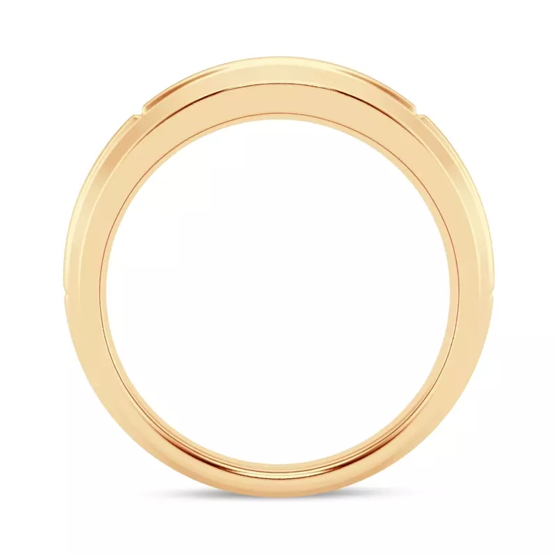 18K Yellow Gold Raised Channel-Set Princess-Cut Diamond Band (7mm)