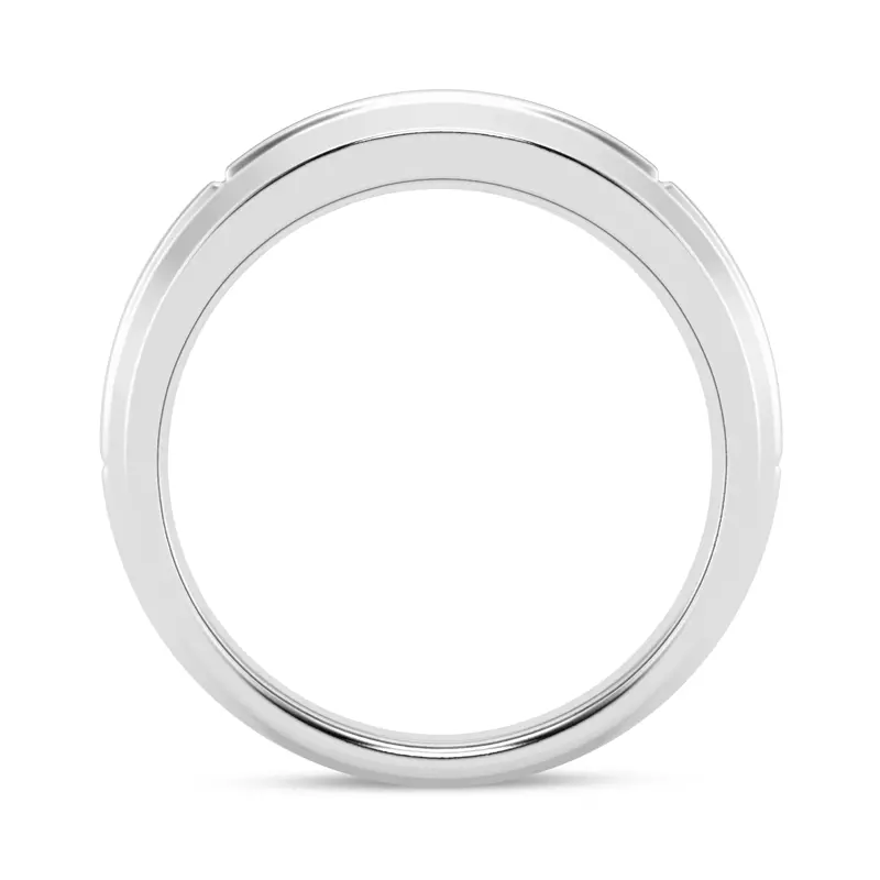 14K White Gold Raised Channel-Set Princess-Cut Diamond Band (7mm)