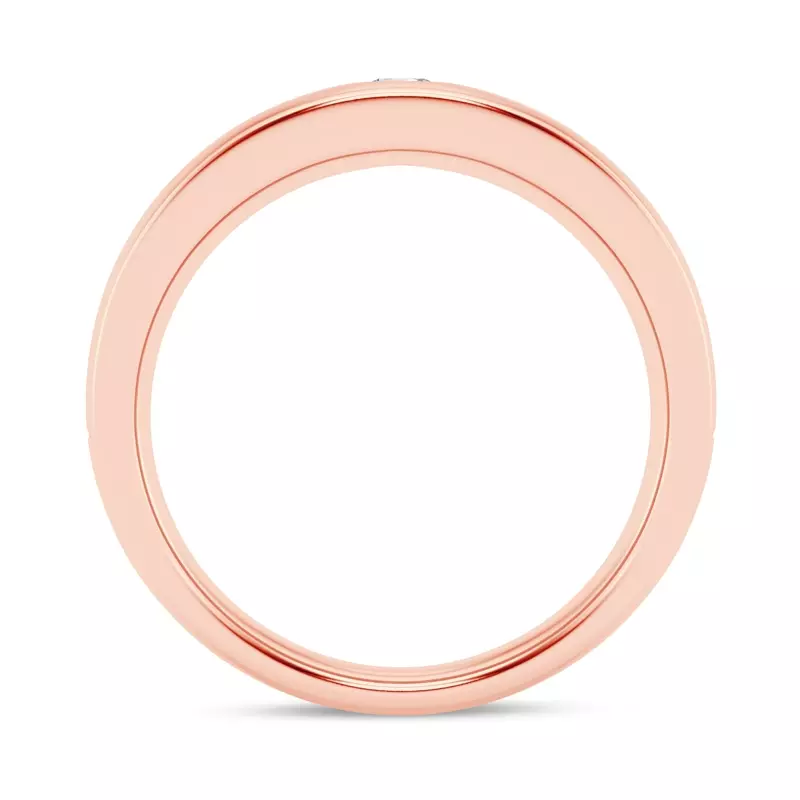 14K Rose Gold Grooved Diamond Solitaire Band (7mm)