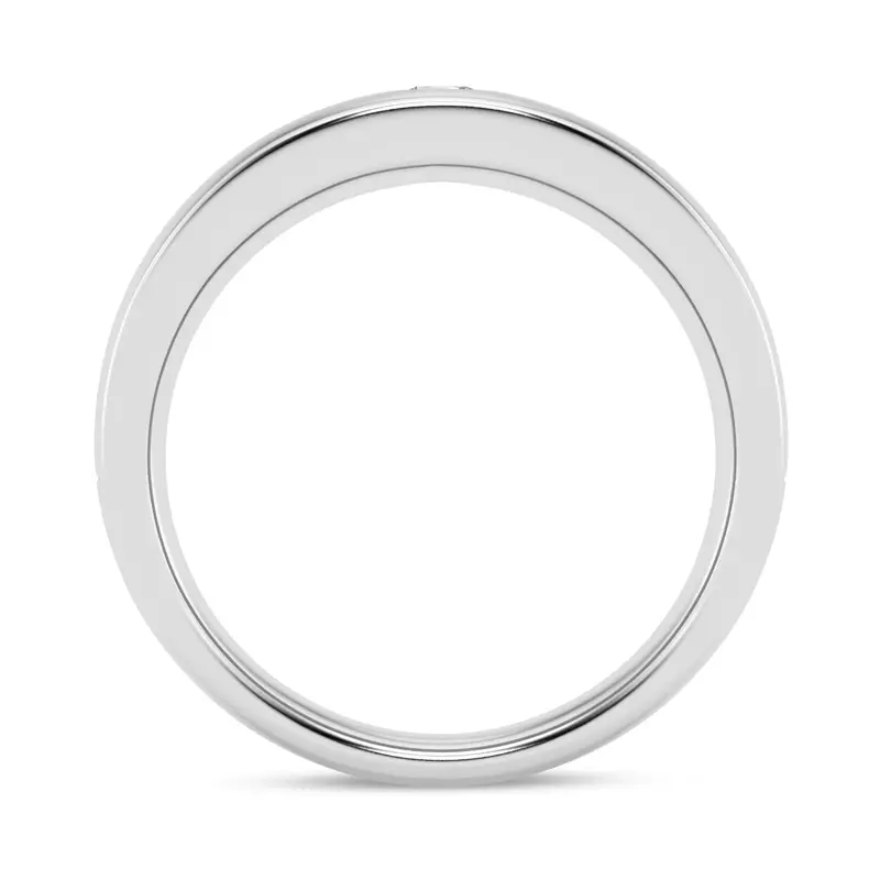 14K White Gold Grooved Diamond Solitaire Band (7mm)