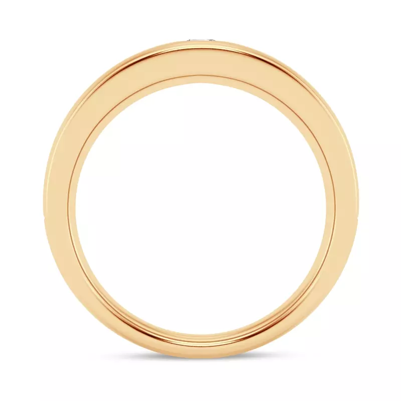 14K Yellow Gold Grooved Diamond Solitaire Band (7mm)