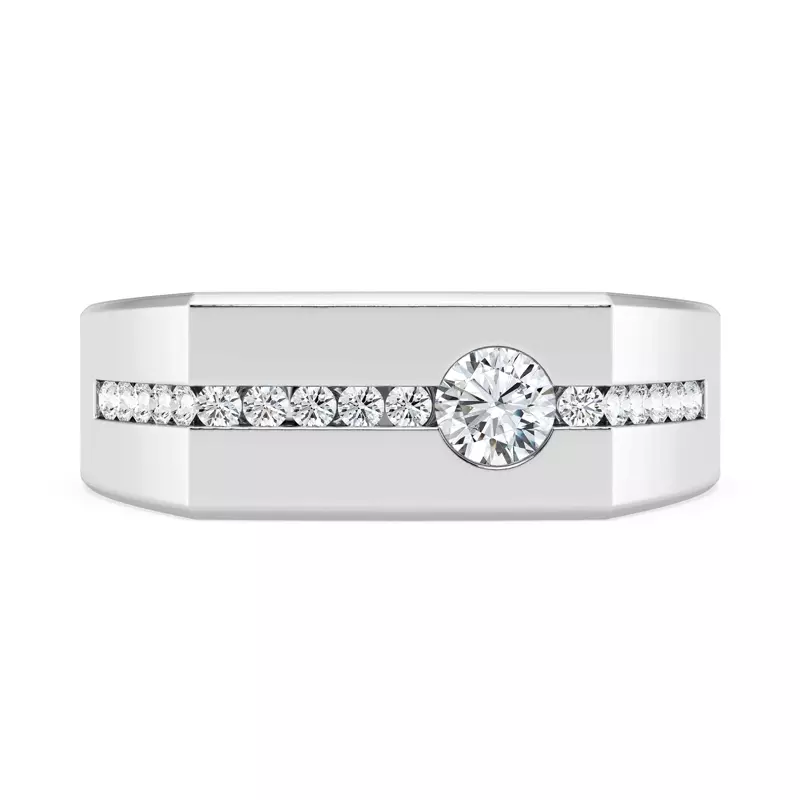 Angled Pavé Diamond Band (7.5mm)