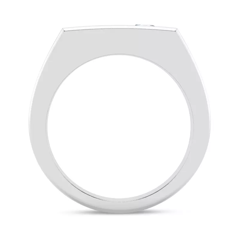 14K White Gold Angled Pavé Diamond Band (7.5mm)