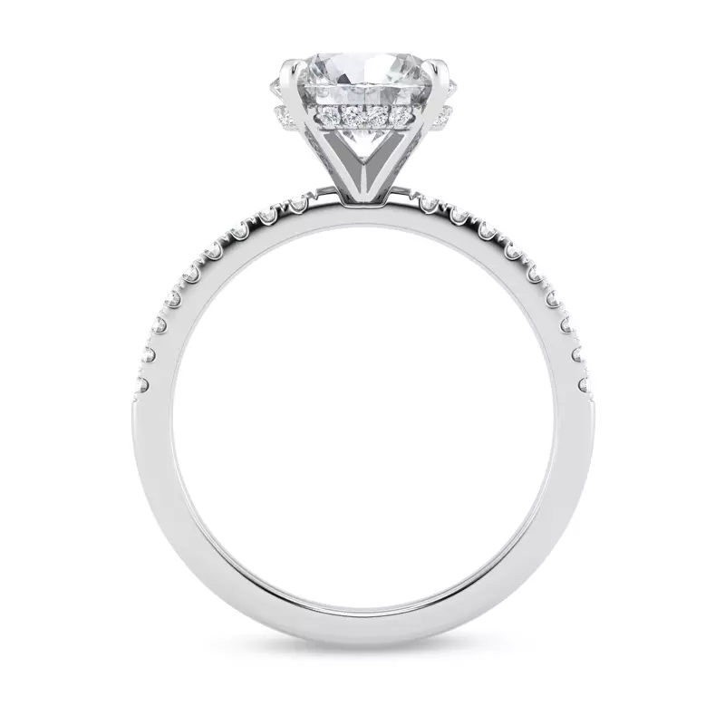 14K White Gold Signature Hearts & Arrows Hidden Halo Pavé Engagement Ring (1/4ct. tw.)