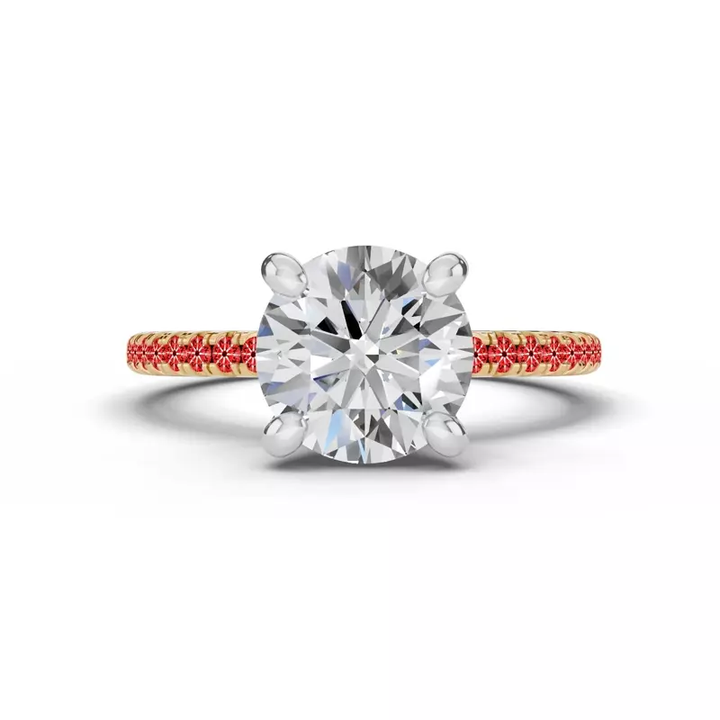 14K Yellow Gold Signature Hearts & Arrows Hidden Halo Pavé Engagement Ring (1/4ct. tw.)