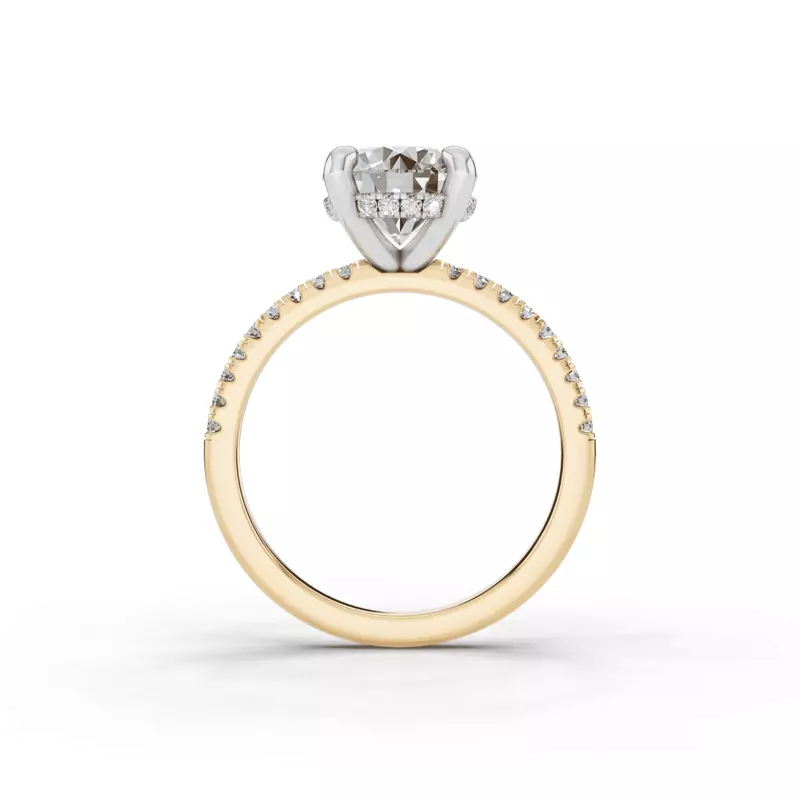 14K Yellow Gold Signature Hearts & Arrows Hidden Halo Pavé Engagement Ring (1/4ct. tw.)