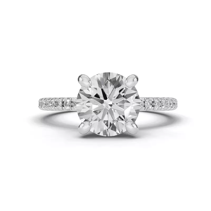 Signature Hearts & Arrows Hidden Halo Pavé Engagement Ring (1/4ct. tw.)