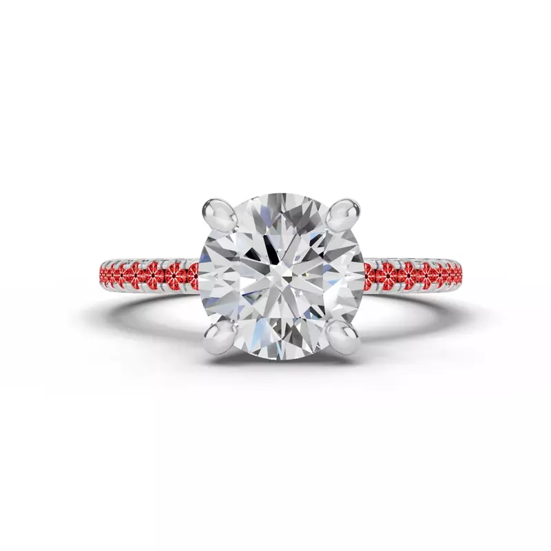 Platinum Signature Hearts & Arrows Hidden Halo Pavé Engagement Ring (1/4ct. tw.)