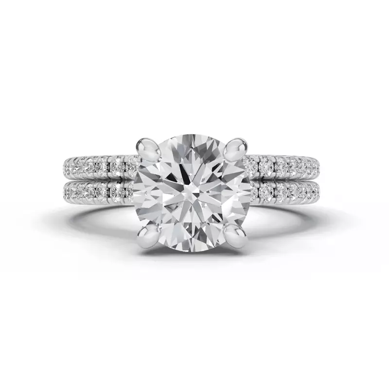Platinum Signature Hearts & Arrows Hidden Halo Pavé Engagement Ring (1/4ct. tw.)