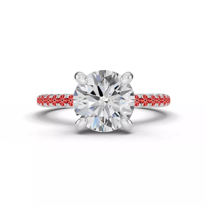 14K White Gold Signature Hearts & Arrows Hidden Halo Pavé Engagement Ring (1/3ct. tw.)