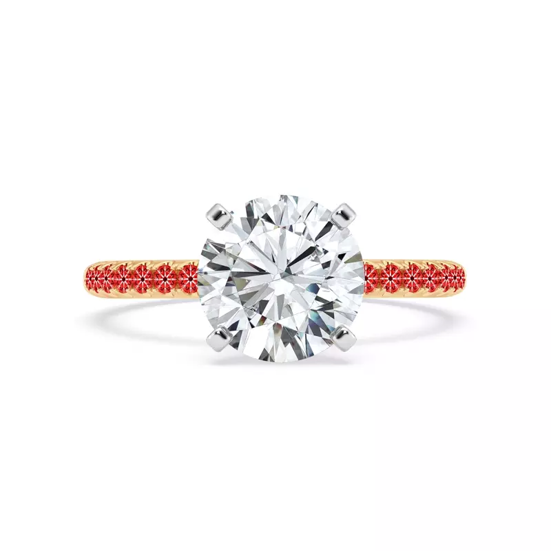 14K Yellow Gold Signature Hearts & Arrows Hidden Halo Pavé Engagement Ring (1/3ct. tw.)