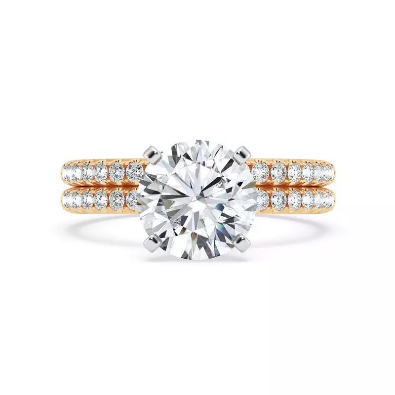 14K Yellow Gold Signature Hearts & Arrows Hidden Halo Pavé Engagement Ring (1/3ct. tw.)