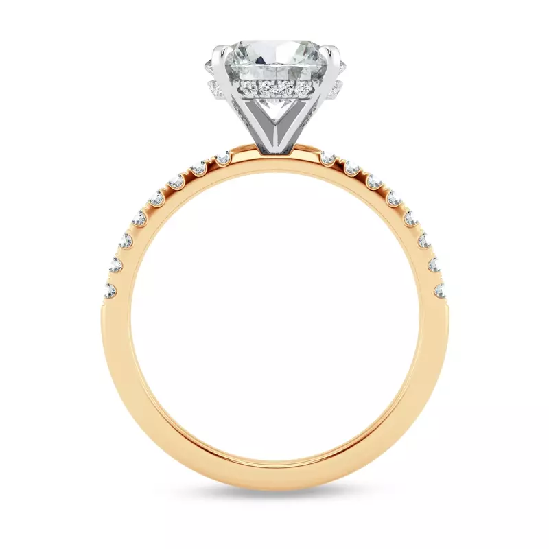 14K Yellow Gold Signature Hearts & Arrows Hidden Halo Pavé Engagement Ring (1/3ct. tw.)